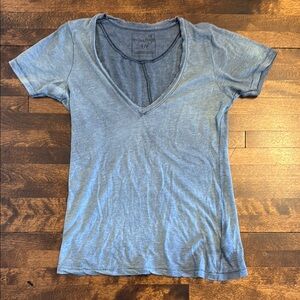 We The Free Blue Fitted Short Sleeve T-Shirt